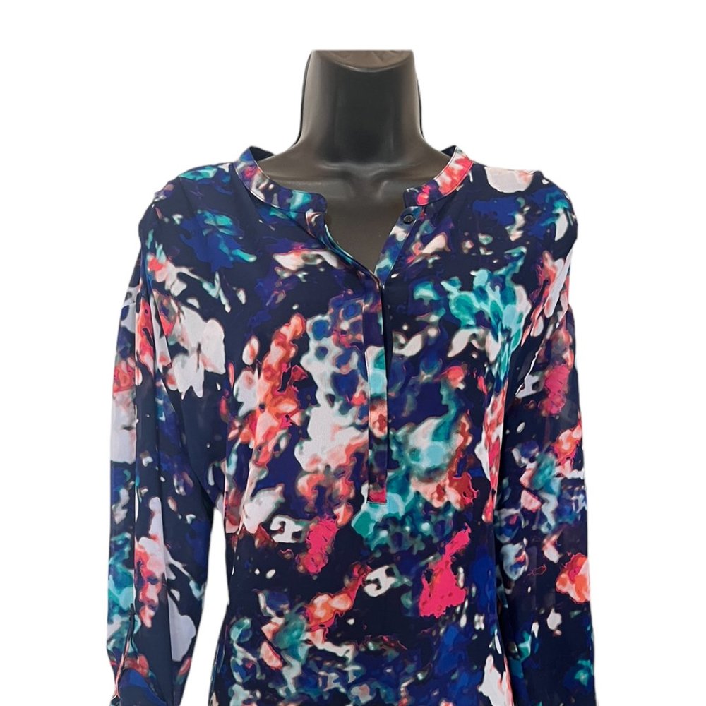 Women's a.n.a Vibrant Multi-Colored Button-Up Blouse Size XL